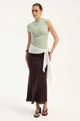 Perfect Stranger Daisy Sash Top Matcha