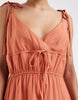 Vero Moda tie shoulder cami midi tiered dress in orange