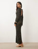 I.AM.GIA Sennia crochet plunge neck maxi dress in black