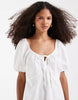 Vero Moda cotton broderie puff sleeve milkmaid mini dress in white