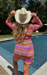 Vacay Mini Coverup ~ Melon Mixed Crochet