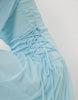 long sleeve chiffon tie detail maxi dress in sky blue