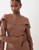 maxi dress with cape scarf detail in cocoa