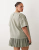 Curve hybrid t-shirt mini dress in washed olive