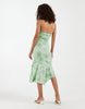 Motel Mumum one shoulder asymmetric floaty floral midaxi dress in turqouise