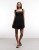 AllSaints Angela sleeveless lace ruched mini babydoll dress in black