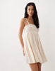 Free Society shirred beach mini dress in cream