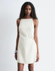& Other Stories pure linen square neck mini dress with wrap front in white