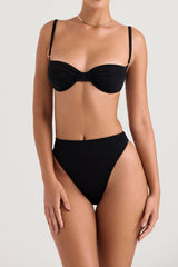 black high waist bikini bottom