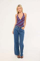 Thrills Illusions Halter Top Bluefin