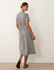 Threadbare jersey short sleeve midi dress in black and white gingham print