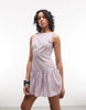 COLLUSION high neck smock mini dress in pink plaid