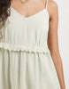 Vero Moda tiered cotton cami maxi dress with scallop edge detailing in pale green