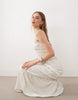 shirred maxi dress