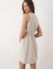YAS linen blend tailored mini dress with coin purse tie detail in white pepper