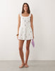 Esmée mini beach dress in white ditsy floral