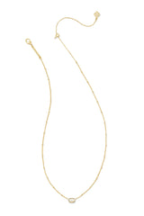 Mini Elisa Gold Satellite Short Pendant Necklace Ivory Mother Of Pearl