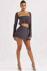 shadow floaty layered mini skirt