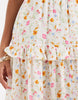 Vero Moda ruffle trim tiered maxi dress in cream based floral print