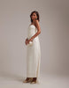Bridal ruched cami bust column skirt wedding dress in ivory