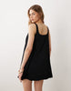 scoop neck shift mini dress in black