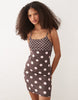 color block cami mini dress in polka dot print