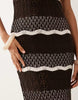 Miss Selfridge crochet maxi dress in chocolate striped print
