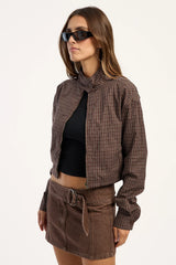 Rusty Rear View Low Rise Mini Skirt Brown