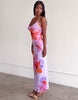 Tiger Mist Alaina cami slinky mesh maxi dress in lilac floral