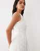 VILA floral jacquard midaxi dress in white
