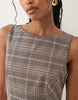 Nobody's Child tailored sleeveless pinafore kilt mini dress in pink plaid