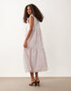 Sister Jane Wave tripe bow detail tiered skirt maxi dress in lilac stripes
