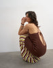 Topshop knit strap back full skirt maxi dress in chocolate