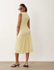 Mamalicious Maternity sleeveless drop hem detail midi dress in yellow