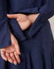 Curve slash neck maxi dress with full skirt in navy