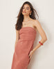 Tall bandeau maxi dress in terracotta