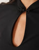 cap sleeve with keyhole detail mini dress in black