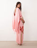 ARRANGE floral embroidered satin overlay maxi dress in pink