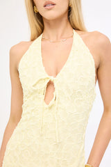 Luck & Trouble Skye Halter Midi Dress Lemon