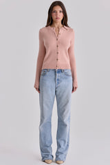 peach cashmere + merino wool cardigan