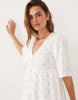 JDY v neck button down midi dress in cream with red ditsy print