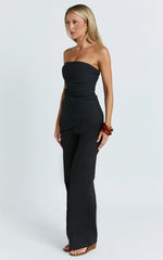 Paula Top - Strapless Asymmetrical Gathered Top in Black