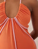 scoop halterneck mesh maxi dress in orange