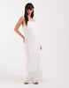 lace cami slip dress in white