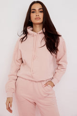 blush cotton fleece-back oversized hoodie