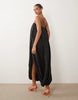 modal bubble bandeau maxi dress in navy blue