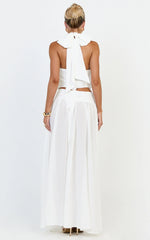 Melanie Top - Halter Neck Top in Cream