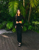 South Beach maxi knit beach dress with cutout detail in black