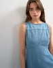 Topshop denim seamed mini dress in bleach