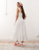 Miss Selfridge broderie milkmaid maxi dress in white